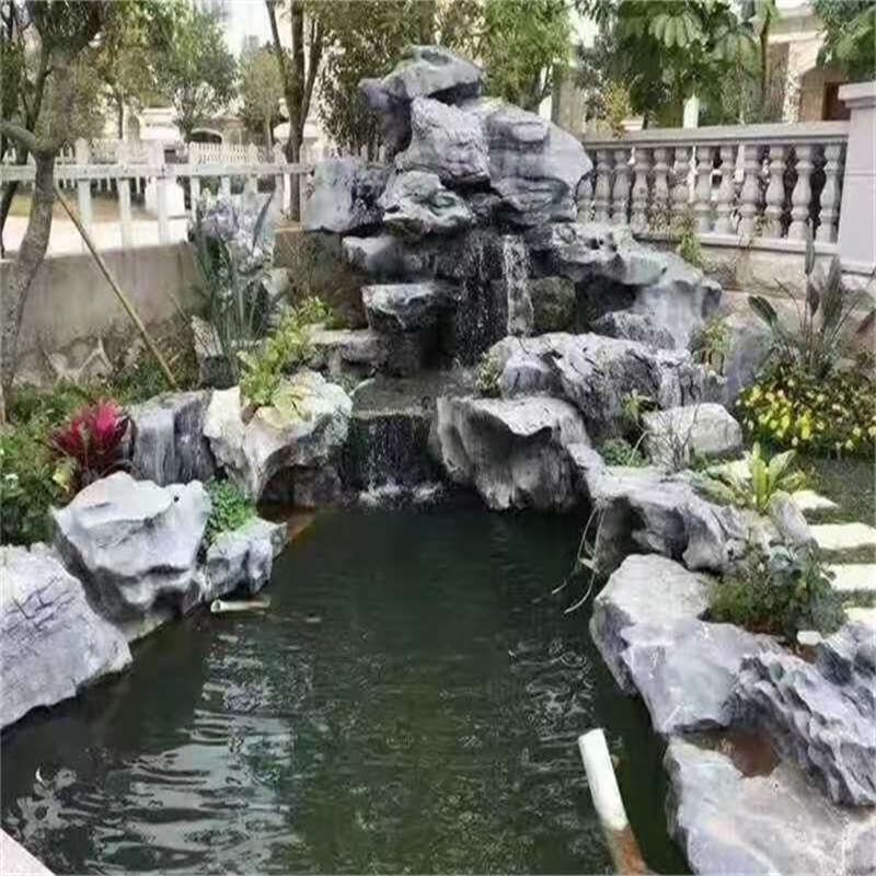婺城庭院鱼池假山图片